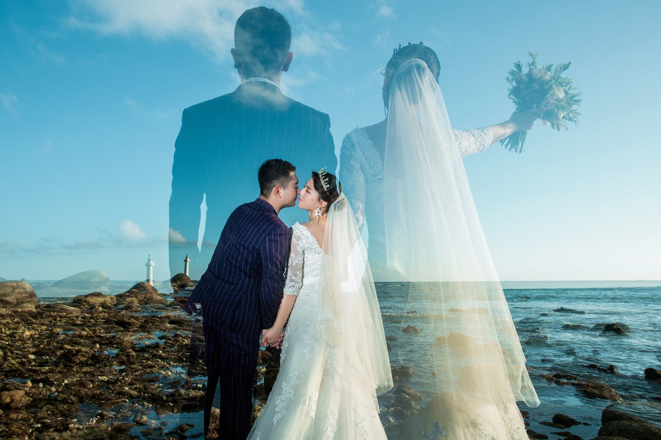 天涯海角和大小洞天婚纱照,去三亚大小洞天婚纱照多少钱