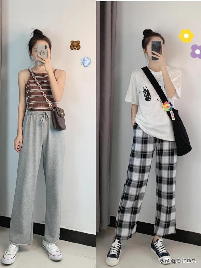 高颜值夏季穿搭学生党,夏天穿搭女学生党休闲套装