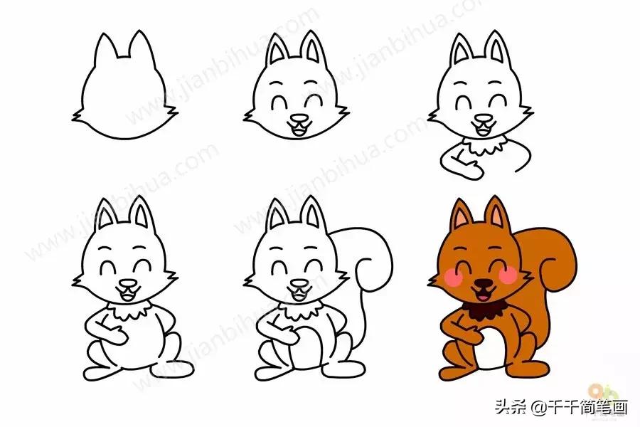 幼儿园动物的水墨画入门,儿童动物画入门简易范画