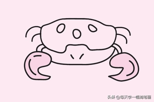 儿童画画教程3-6岁简笔画螃蟹,孤独的小螃蟹简笔画二年级