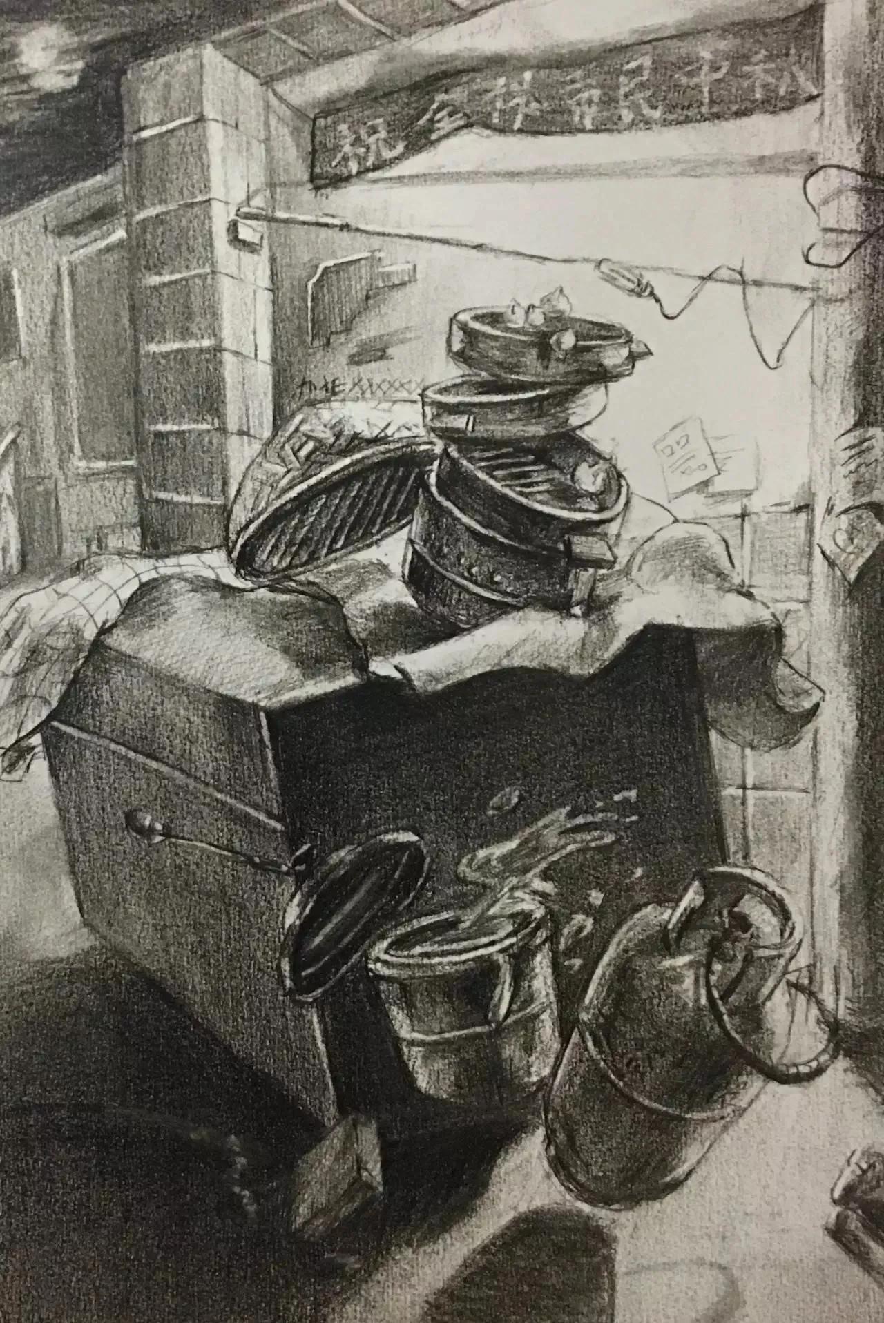 清华校考场景素描高分卷,清华素描场景高分卷技法