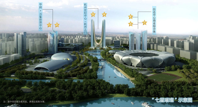 杭州奥体博览城全景,杭州奥体中心足球场全貌