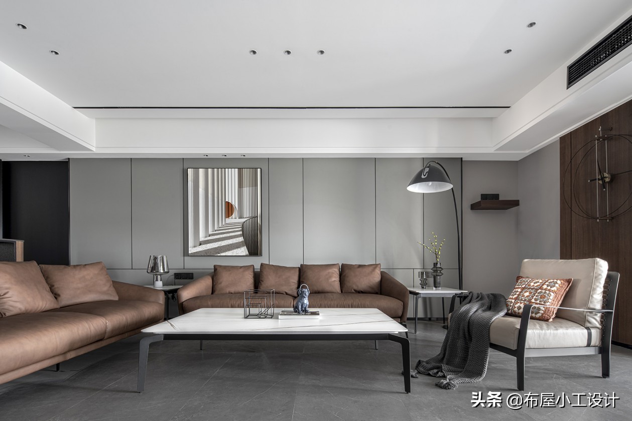 极简原木风别墅胡桃木,极简胡桃木风格全屋效果图