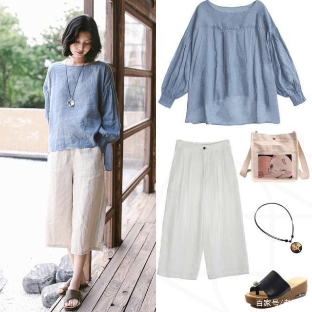 清爽亚麻衬衫,文艺复古亚麻衬衫短