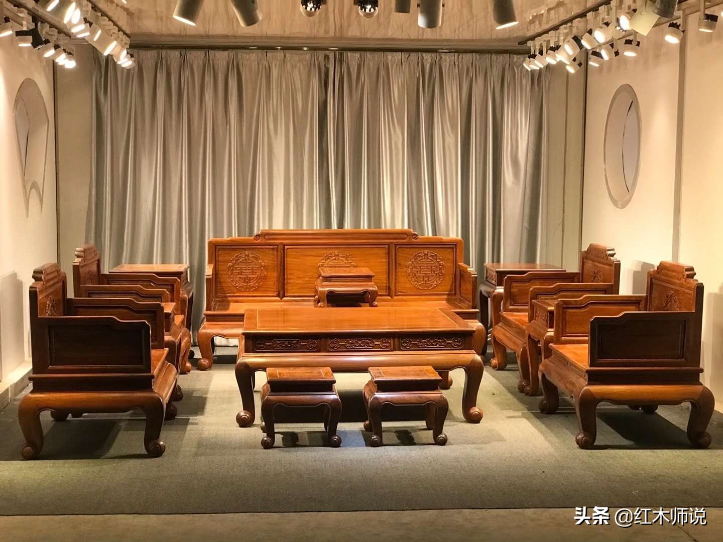 缅甸花梨经典独板沙发,缅甸花梨汉宫沙发六件套精品