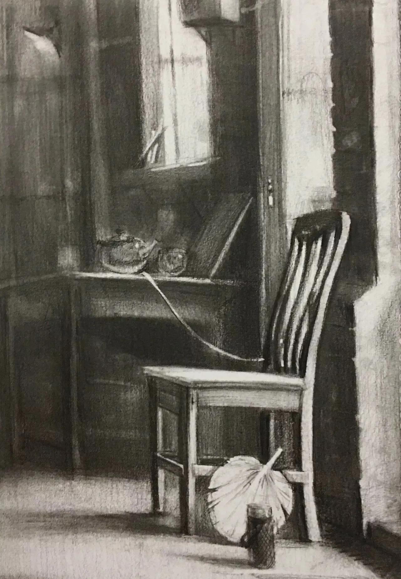 清华校考场景素描高分卷,清华素描场景高分卷技法