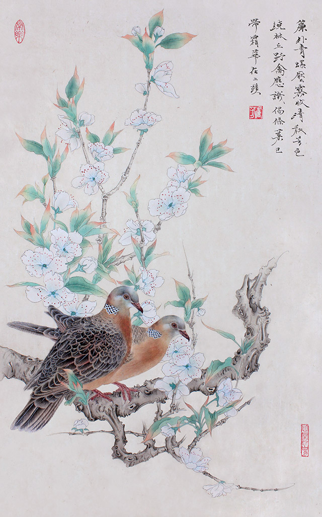 水仙花国画花鸟画图片欣赏,中国画花鸟画背景图片大全
