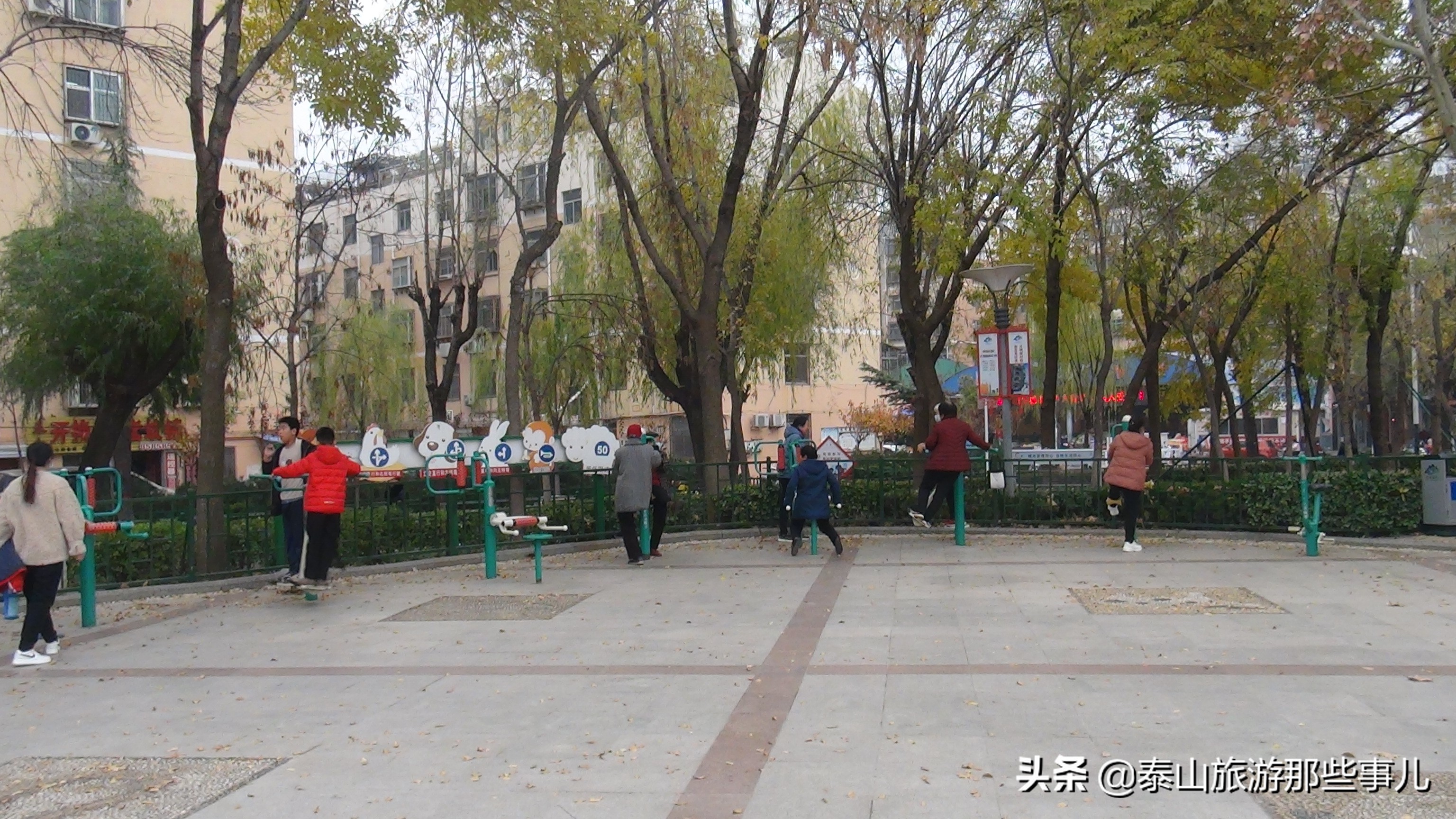 *安泰**老城区一处绿地公园，水华流韵景色美，冬日休闲观光好去处