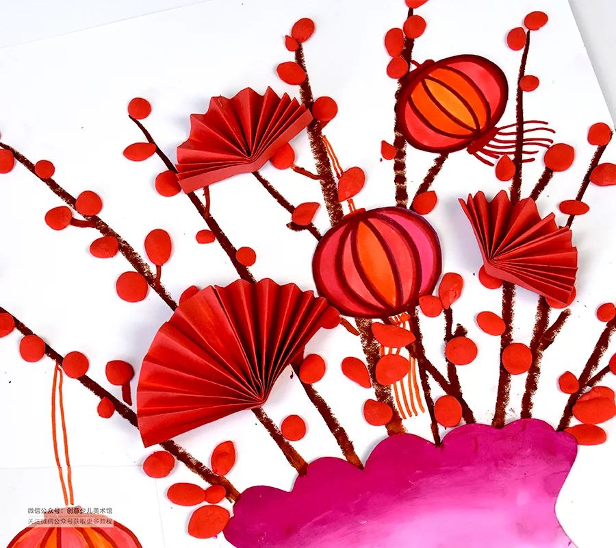 银柳到家儿童画,儿童画春季课题