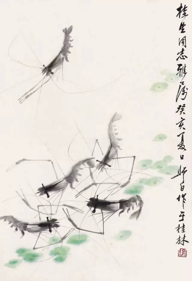 齐白石画虾换真虾,齐白石画虾的6只虾