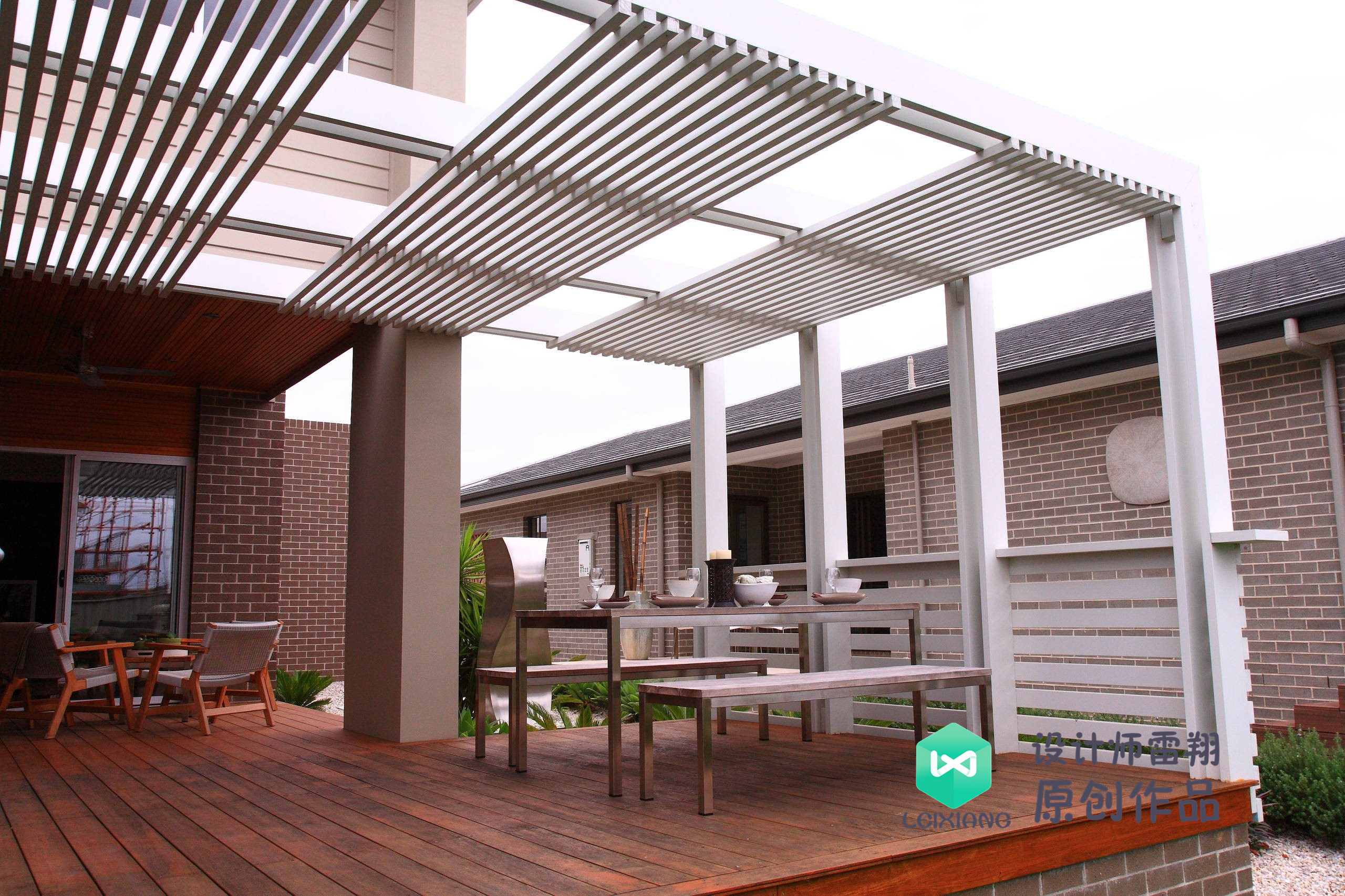 庭院防腐木颜色搭配效果图,庭院怎么铺装防腐木