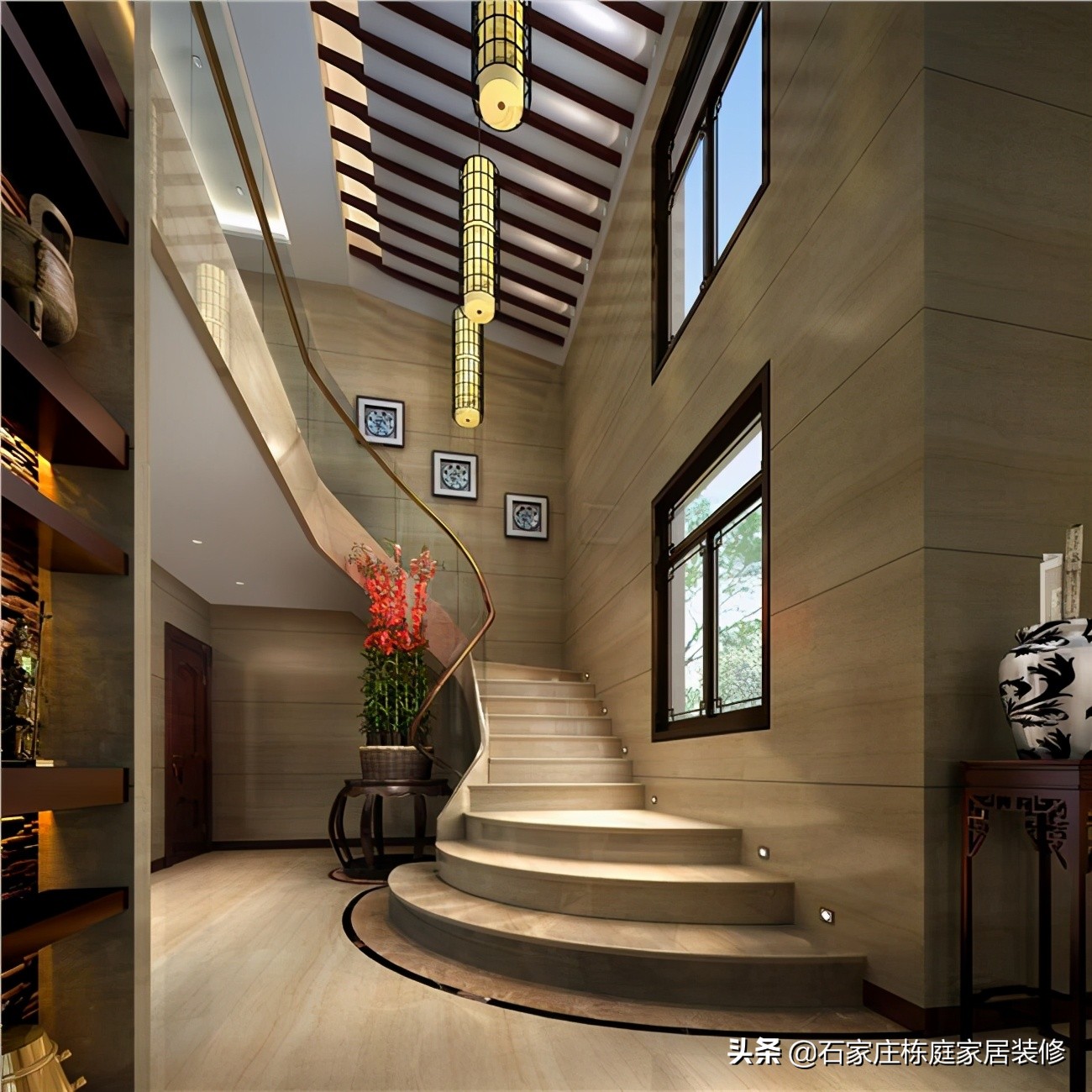 别墅旋转楼梯设计需要多少平方,别墅室外楼梯设计效果图大全