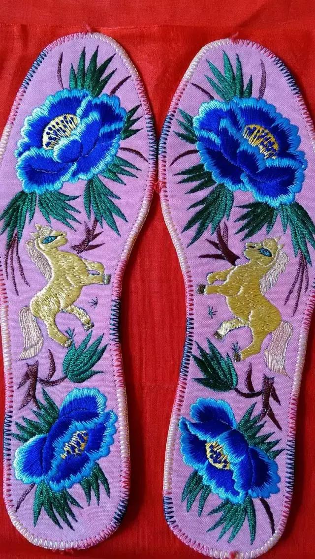 纯手工刺绣鞋垫都是什么图案,45款传统刺绣鞋垫