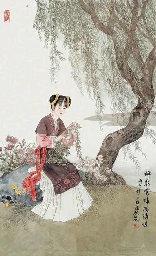 彭连熙绘红楼群芳图,彭连熙红楼梦作品欣赏