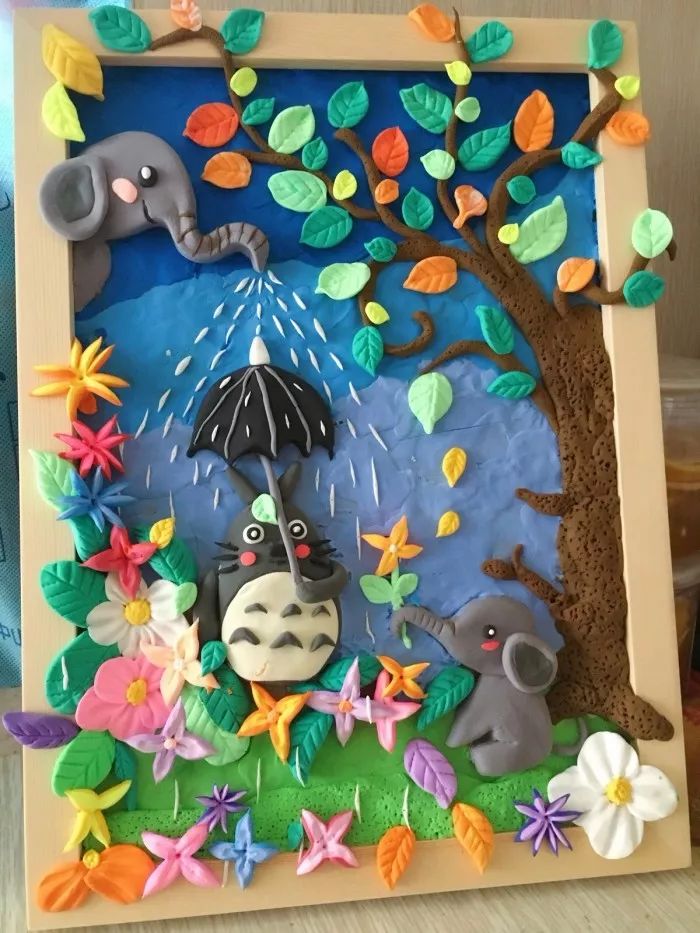 粘土手工100种简单人物在纸上制作,用超轻粘土做的手工又简单又漂亮