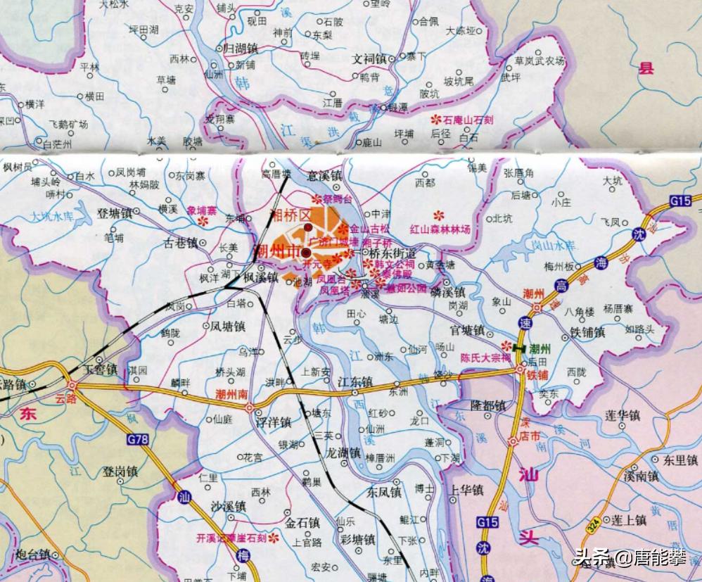 潮州市城镇分布地图,潮州市各镇名单一览表最新
