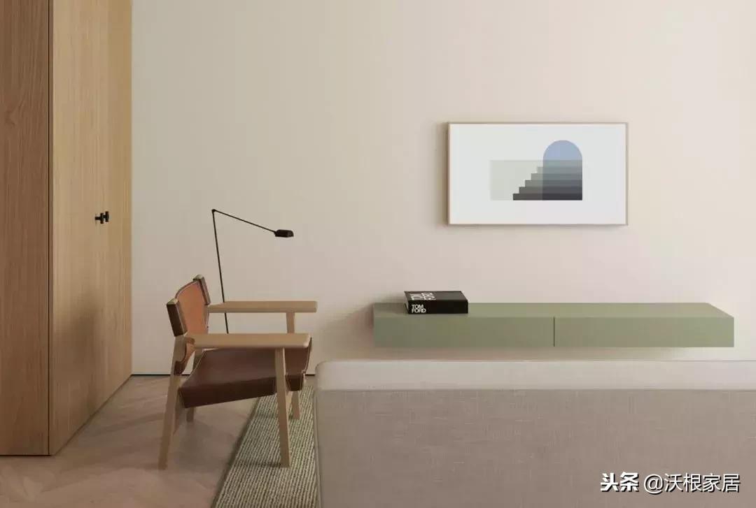 主卧依旧延续极简的设计风格,13平主卧设计高级感