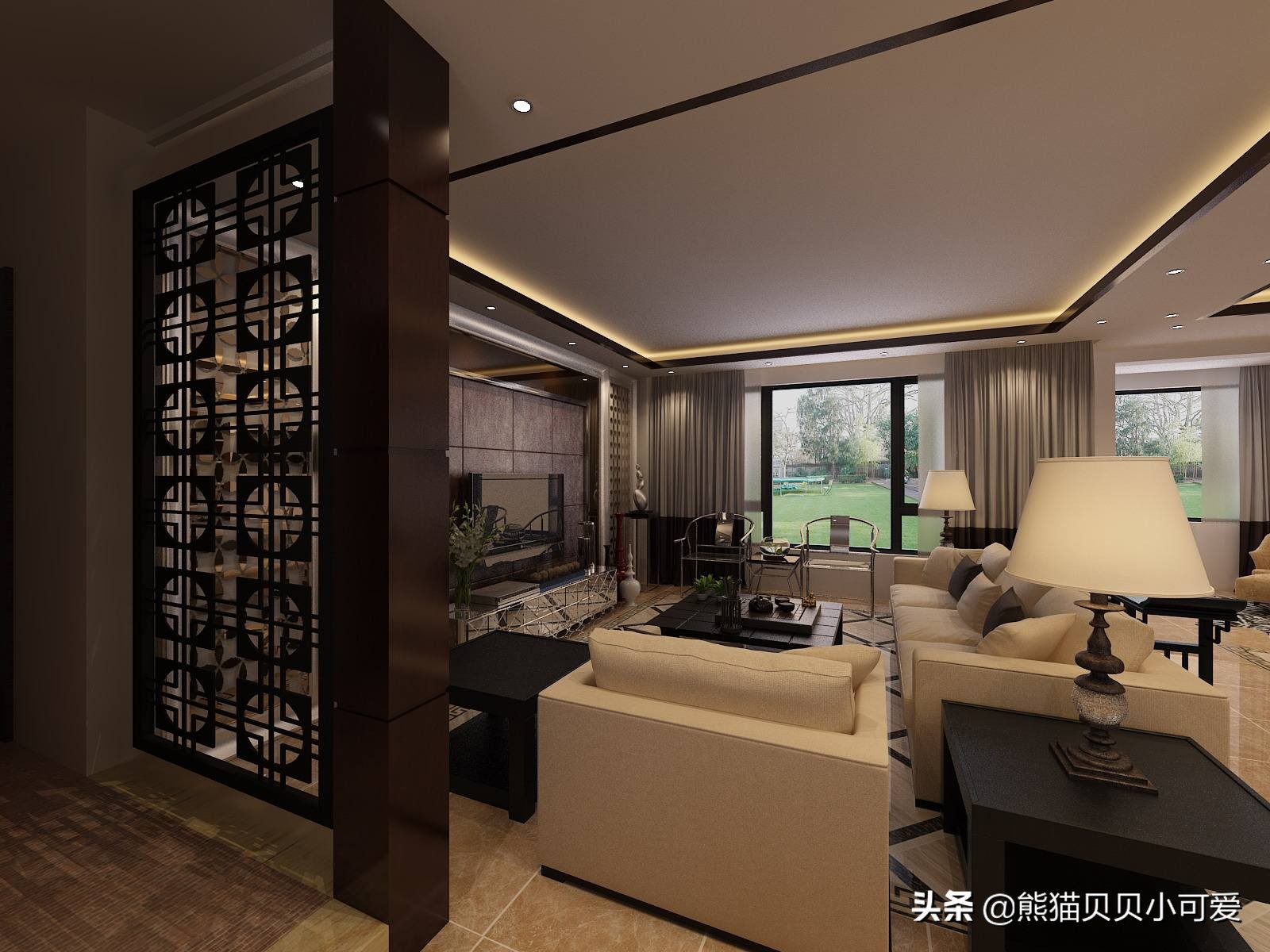 4.5米层高中式古典风格,中式古典风格装修效果图