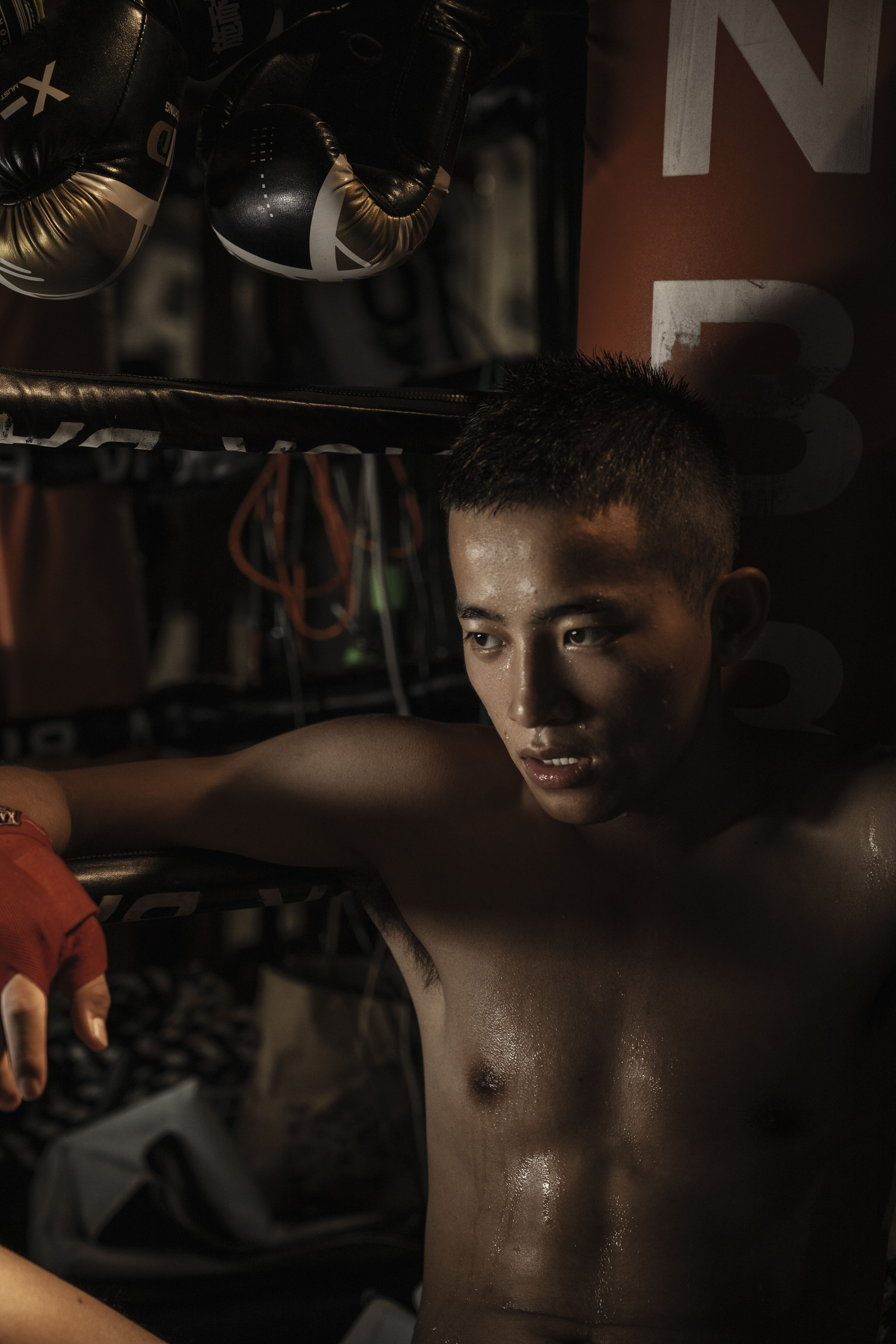 周政杰拳击写真荷尔蒙满满动作霸气充满魅力