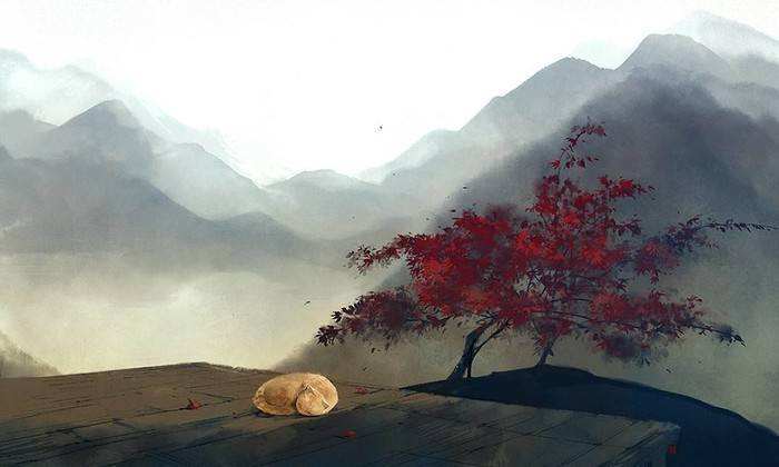 黄花犹带露红叶已随风解读,秋深渐入冬黄花独带露红叶已随风