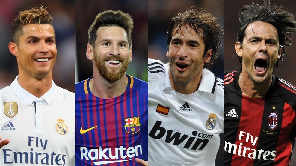 fifa足球世界欧战传奇球员劳尔,欧冠50球梅西