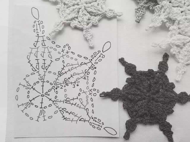简单手工钩织雪花,钩编高清雪花图解教程