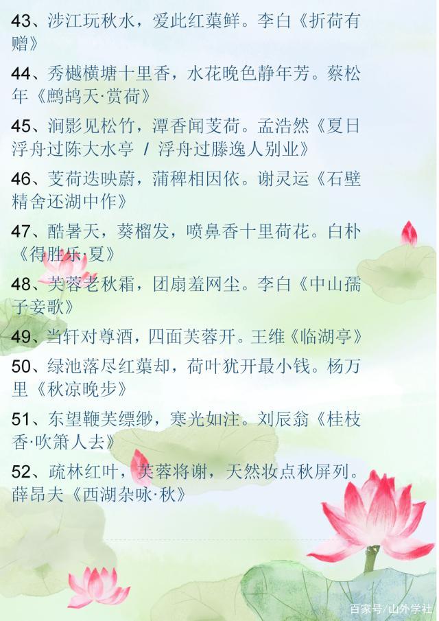 描写荷花每个生长阶段诗词,描写荷花盛开的优美诗词