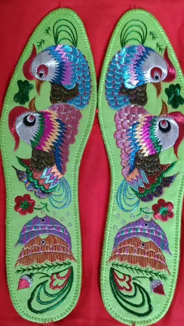 刺绣鞋垫花样各种图案教程,几何鞋垫图案鞋垫绣法