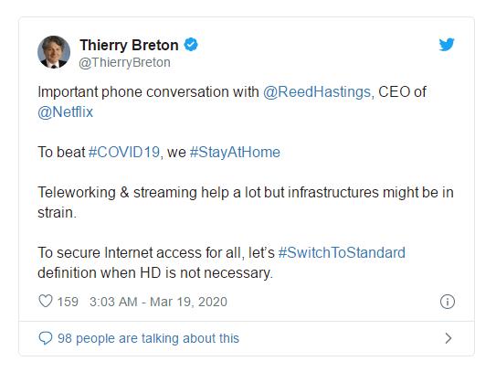 欧盟“禁止”网友观看高清视频：同时在线人太多，网速快卡爆了！