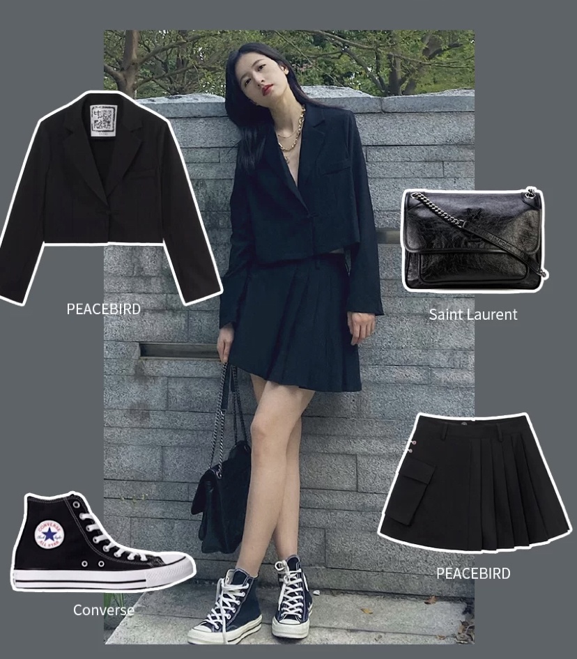 周雨彤衣服太大胆了，紫色休闲服又甜又凉爽，所以敢穿