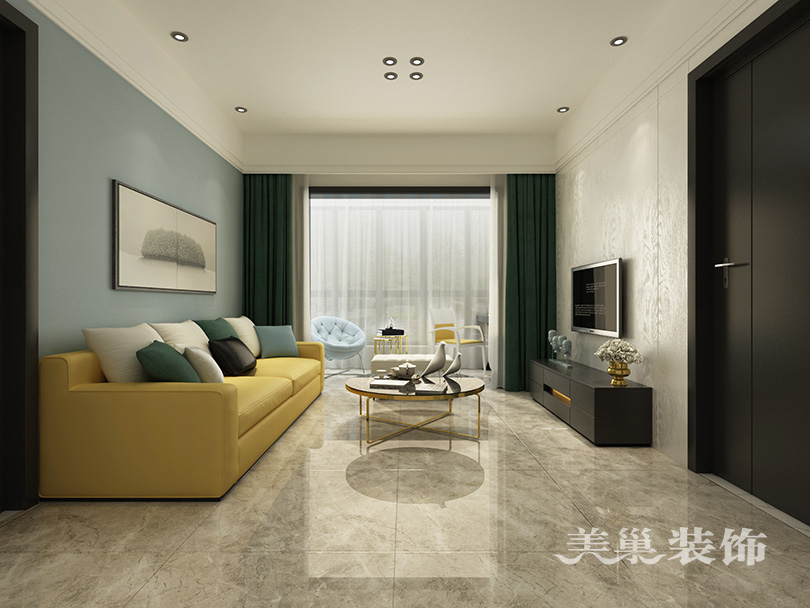 美巢装修效果图三室两厅,美巢装饰装修案例小户型