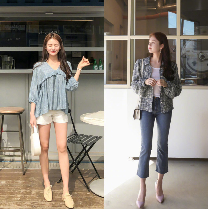 温婉清新的夏季韩风穿搭look,韩风加清新风的穿搭冬季女