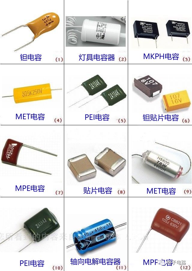 电子元器件钽电容识别图解,电容器件图片