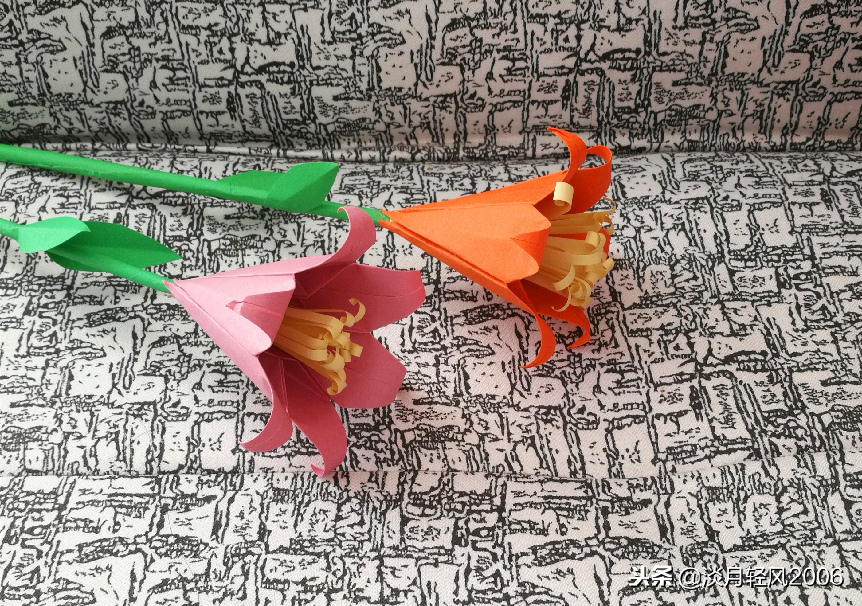 手工百合花制作幼儿园,百合花幼儿手工