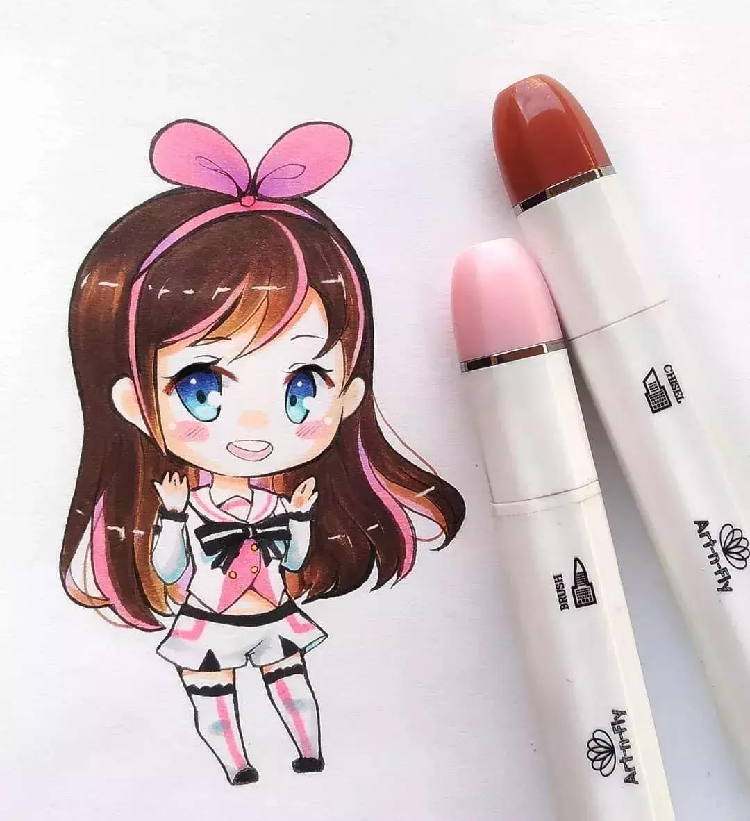 可爱动漫人物手绘马克笔,马克笔好看的动漫人物