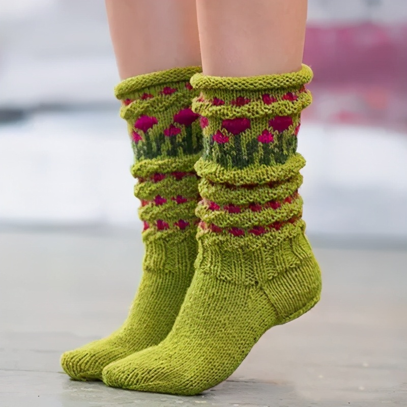 自己织的毛线袜,在家穿的毛线袜怎么织