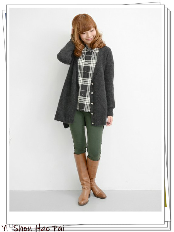 格纹日系衬衫,格纹衬衫怎么搭好看