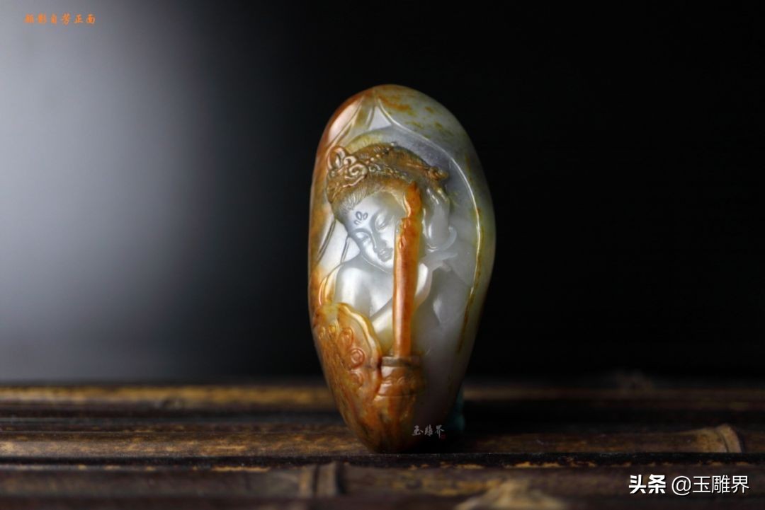 最漂亮的和田青花料,和田玉青花人物巧雕