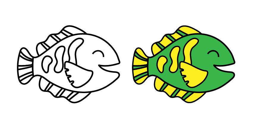 彩色的海底世界鱼简笔画图片大全,海底世界小鱼简笔画