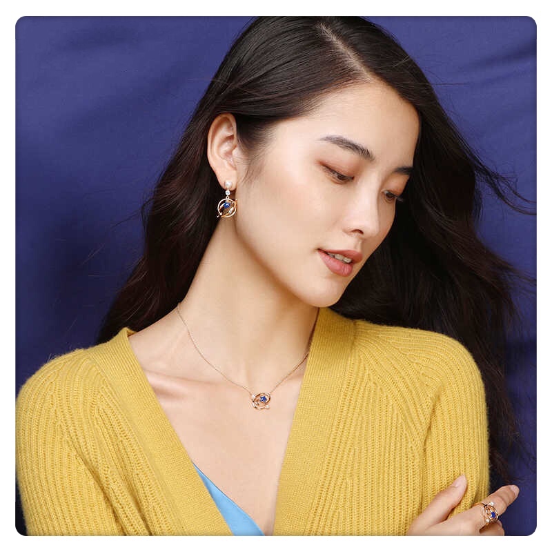 刘诗诗同款福禄耳环,刘诗诗多层杏叶耳环