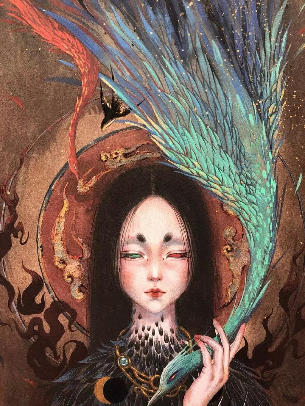 古风绘画线描,100张绝美古风女线描手绘