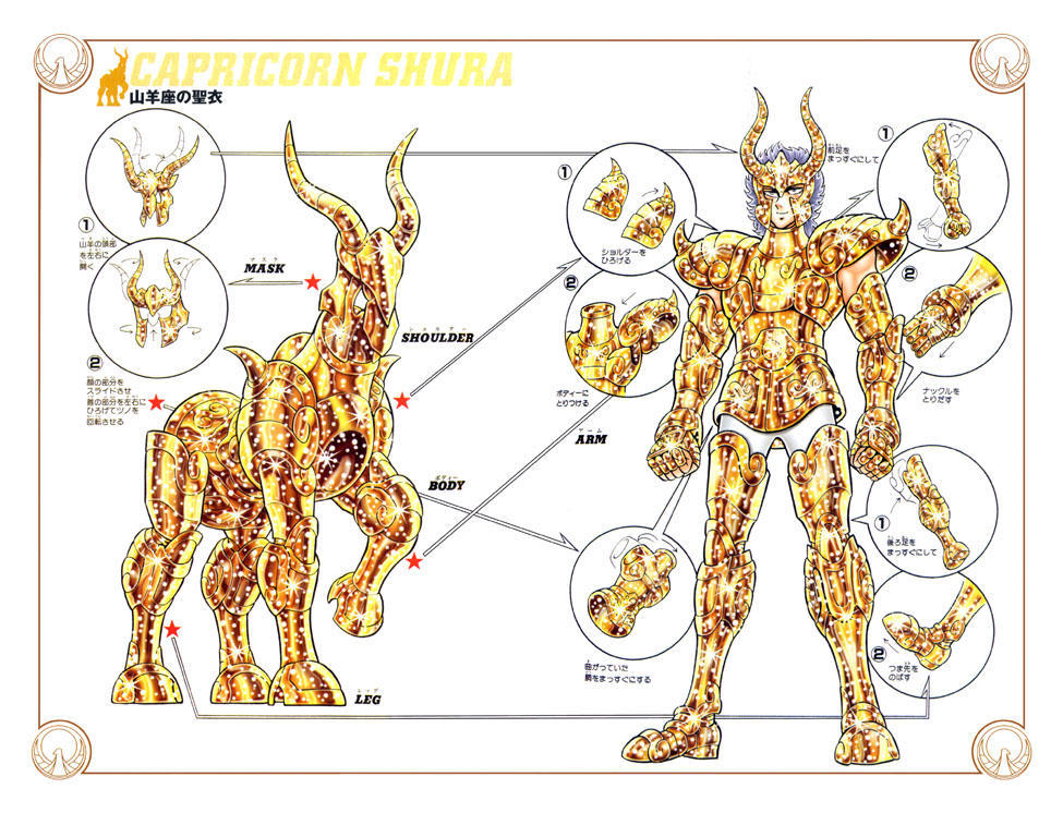 车田正美两种风格圣衣,车田正美初代青铜圣衣