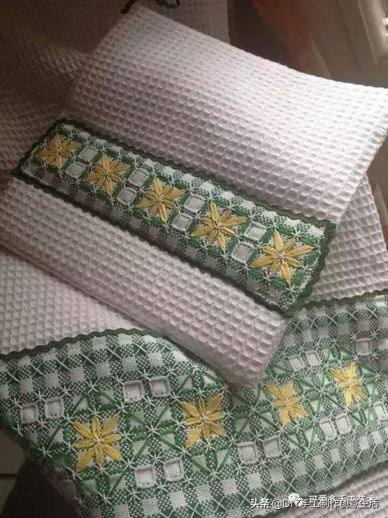 桌布花边的手工刺绣,刺绣桌布diy简单图案