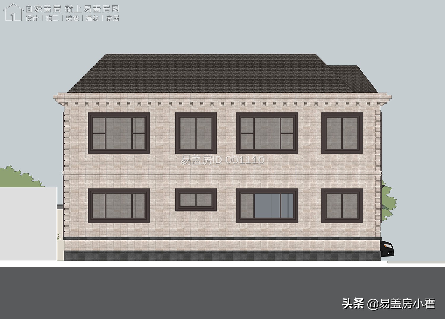 农村自建房2层欧式别墅设计,面宽10米欧式风格二层小别墅