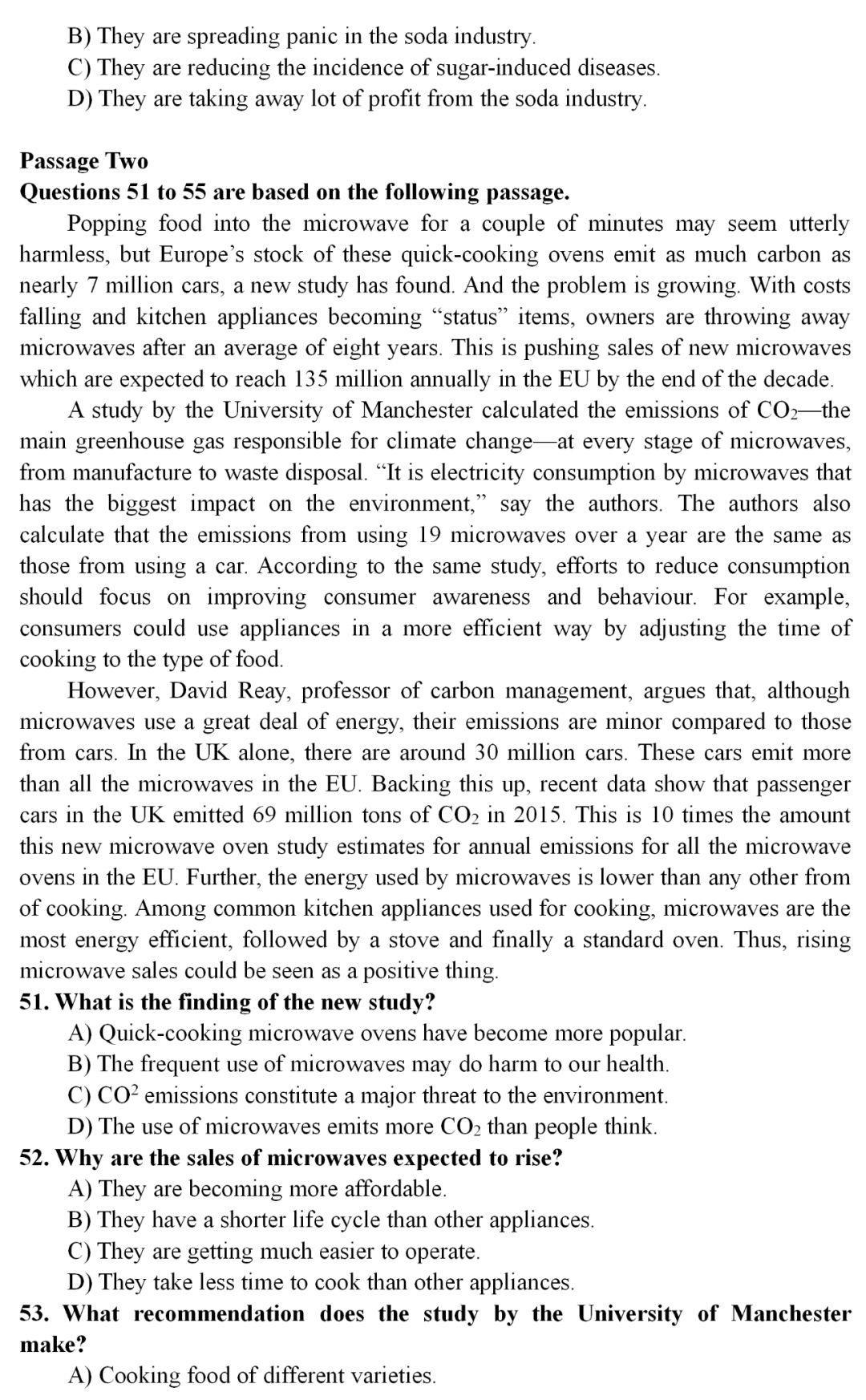 2019年十二月英语四级真题及答案,2019年12月英语四级真题官方答案