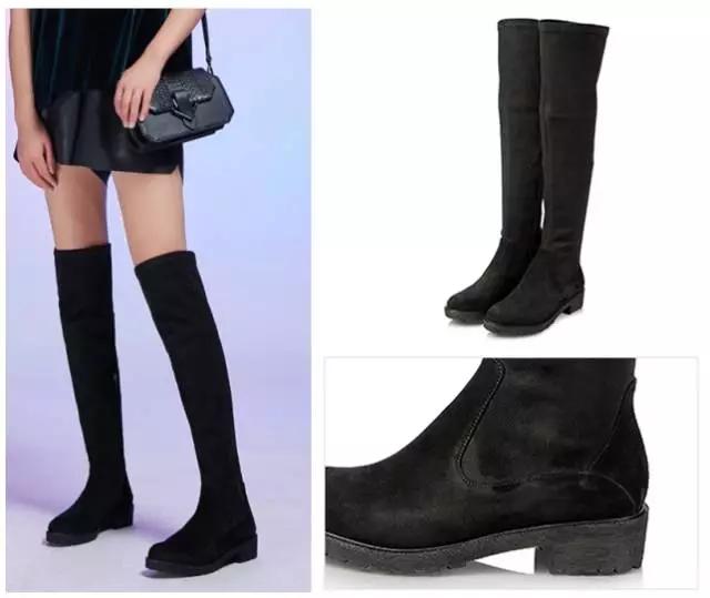 烟灰色牛仔裤怎么搭过膝靴,小香风皮毛外套搭配牛仔裤过膝靴