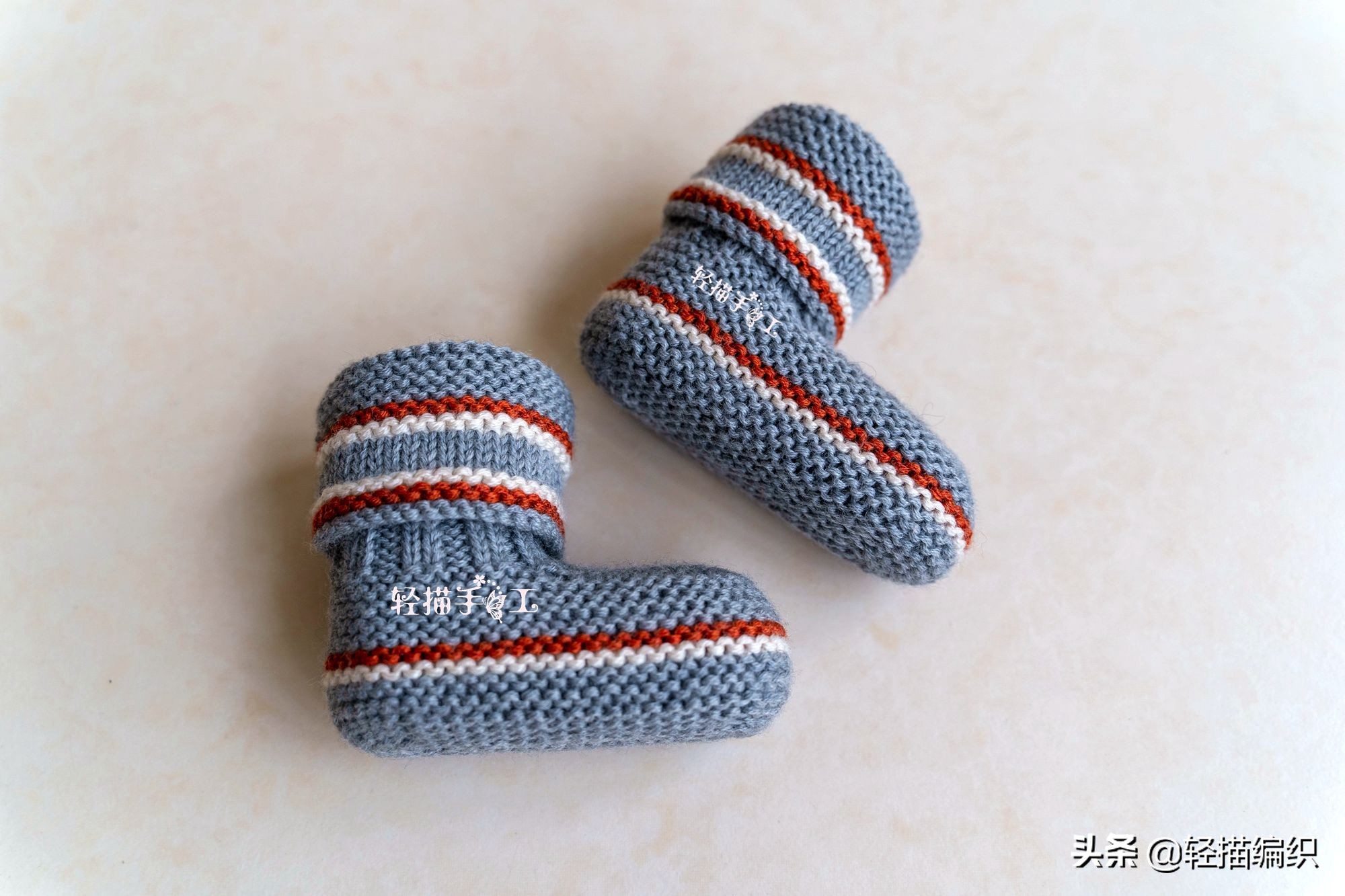 婴儿毛线鞋高帮编织教程,高筒毛线鞋婴儿鞋教程完整版