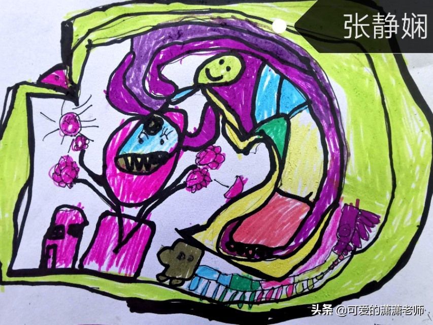 各种各样的线条图案大班,神奇的线条美术大班作品图片