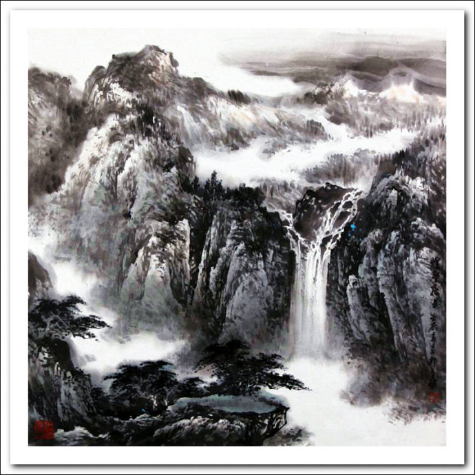 溪山国画山水画,郭金标山水画大全