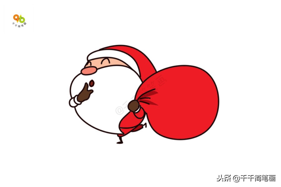 圣诞节驯鹿和圣诞老人的简笔画,儿童简单的圣诞老人简笔画